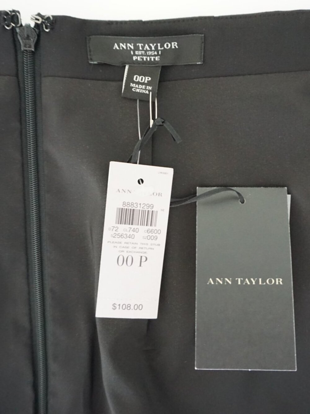 NWT Ann Taylor Black Tropical Wool Pencil Skirt Petite 00P Career Office - Picture 4 of 6